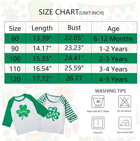 Baby St. Patricks Day Shirt Lucky Clover 3/4 Raglan Sleeve T-Shirt Toddler Kids Baseball Cotton Tee Tops in Saudi Arabia