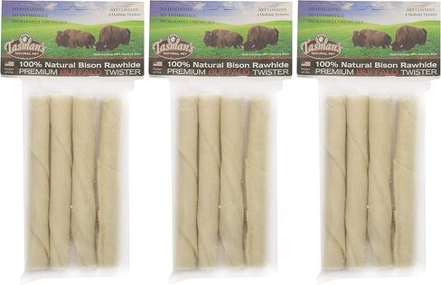 (3 Pack) Tasman's Bison Twisters, Medium, 4 Twists each in Saudi Arabia