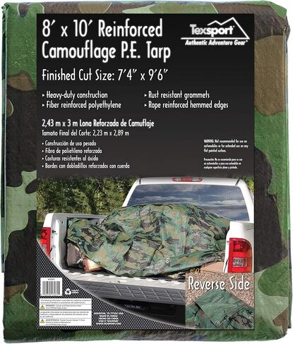 Texsport Heavy-Duty Reinforced Multi-Purpose Reversible Camo Olive Drab Tarp in Kuwait