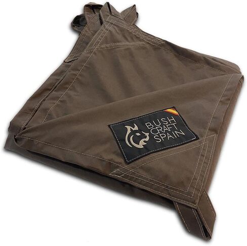 Bushcraft Spain Oilskin Brown Waterproof Canvas Tarp 3 x 3 Metres for Survival, Traditional Camping or Camping (Mountain Brown) in Kuwait