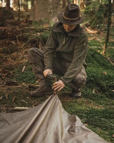 Bushcraft Spain Oilskin Brown Waterproof Canvas Tarp 3 x 3 Metres for Survival, Traditional Camping or Camping (Mountain Brown) in Kuwait