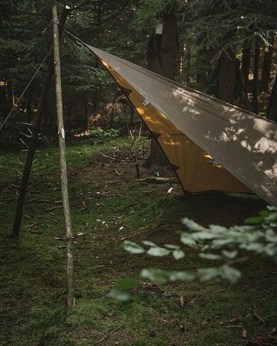 Bushcraft Spain Oilskin Brown Waterproof Canvas Tarp 3 x 3 Metres for Survival, Traditional Camping or Camping (Mountain Brown) in Kuwait