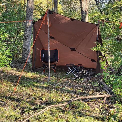 Bushcraft Spain Oilskin Brown Waterproof Canvas Tarp 3 x 3 Metres for Survival, Traditional Camping or Camping (Mountain Brown) in Kuwait