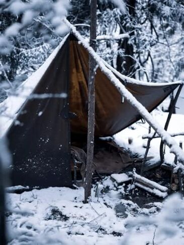 Bushcraft Spain Oilskin Brown Waterproof Canvas Tarp 3 x 3 Metres for Survival, Traditional Camping or Camping (Mountain Brown) in Kuwait