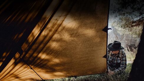 Bushcraft Spain Oilskin Brown Waterproof Canvas Tarp 3 x 3 Metres for Survival, Traditional Camping or Camping (Mountain Brown) in Kuwait