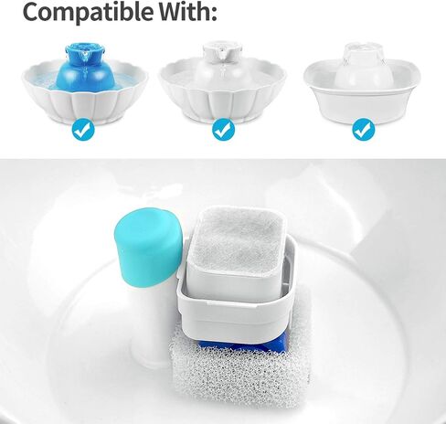10 Pack Ceramic Cat Water Fountain Replacement Filters, 8 Pack Pet Fountain Replacement Filters and 2 Pack Foam Filters for Tritone/Fiumi Ceramic Pet Lotus Ceramic Pet Drinking Fountain in Saudi Arabia