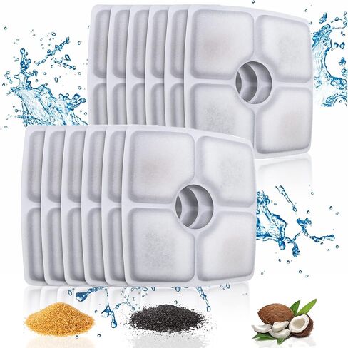 ITidyHome 8 Pack Cat Water Fountain Filters of Pet Fountain Replacement Filter, for Most 84oz/2.5L Automatic Pet Cat Dog Water Fountain Dispenser in Kuwait