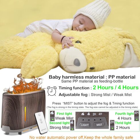 موزع لهب BURFLO، مرطب للحرائق، مظهر ناري مطور 240 مل، تأثير النار، ناشر لهب الزيت العطري مع ضوء LED وإيقاف تلقائي وضباب قابل للتعديل، للمنزل والمكتب وغرفة النوم وغرفة الأطفال in Kuwait