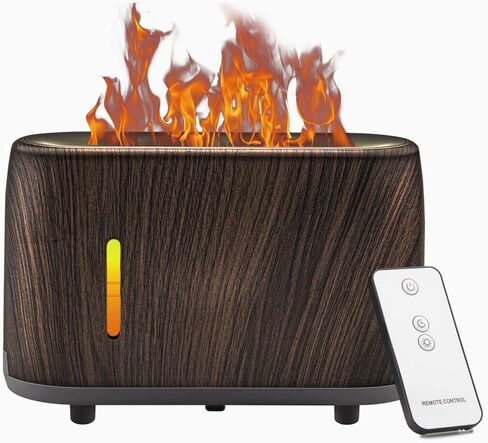 موزع لهب BURFLO، مرطب للحرائق، مظهر ناري مطور 240 مل، تأثير النار، ناشر لهب الزيت العطري مع ضوء LED وإيقاف تلقائي وضباب قابل للتعديل، للمنزل والمكتب وغرفة النوم وغرفة الأطفال in Kuwait