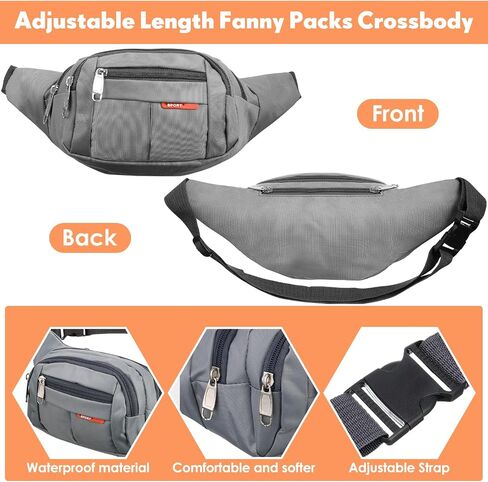 Silkfly 24 Pcs Fanny Pack Crossbody Bulk 14 Inch Plus Size Waterproof Waist Bags Traveling Running Sport Exercise Waist Pack with Adjustable Belt for Women Men Outdoor Running Rave Party, 24 Colors in Saudi Arabia
