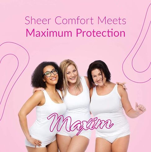 Maxim Natural Cotton Maxi Pads, Thicker More Absorbent, 32ct, No Chlorine/Dioxin/SAP, Biodegradable Daytime Maxi Pad for Women, Breathable, Hypoallergenic, Classic Contour Sanitary Pad, 2 Packs of 16 in Kuwait