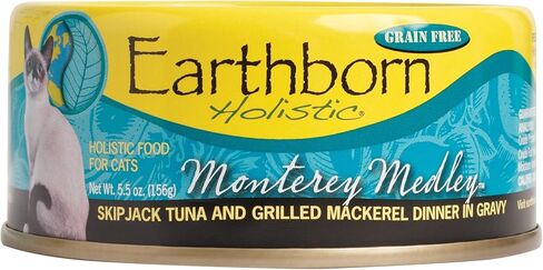 Earthborn Holistic Monterey Medley Skipjack Tuna and Grilled Mackerel Dinner Wet Cat Food, 3-Ounce Per Pacakge, 24-Pack in Kuwait