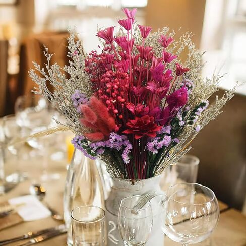 CISDUEO Natural Dried Flowers Bundle Artificial Flowers Bouquet Dried Pampas Grass Flowers Forget Me Not Lover Grass Billy Balls Wheat Floral Arrangement for Table Centerpiece Wedding DIY Party Decor in Kuwait