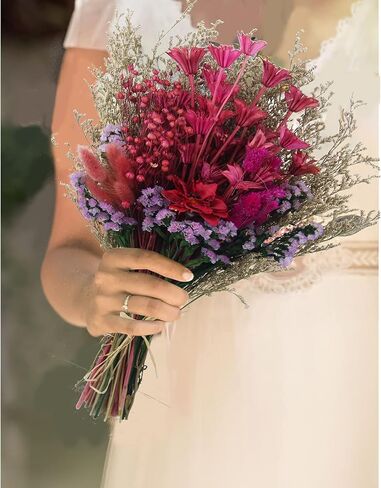 CISDUEO Natural Dried Flowers Bundle Artificial Flowers Bouquet Dried Pampas Grass Flowers Forget Me Not Lover Grass Billy Balls Wheat Floral Arrangement for Table Centerpiece Wedding DIY Party Decor in Kuwait