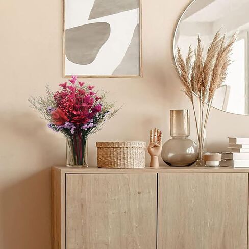 CISDUEO Natural Dried Flowers Bundle Artificial Flowers Bouquet Dried Pampas Grass Flowers Forget Me Not Lover Grass Billy Balls Wheat Floral Arrangement for Table Centerpiece Wedding DIY Party Decor in Kuwait