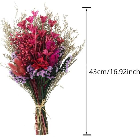 CISDUEO Natural Dried Flowers Bundle Artificial Flowers Bouquet Dried Pampas Grass Flowers Forget Me Not Lover Grass Billy Balls Wheat Floral Arrangement for Table Centerpiece Wedding DIY Party Decor in Kuwait