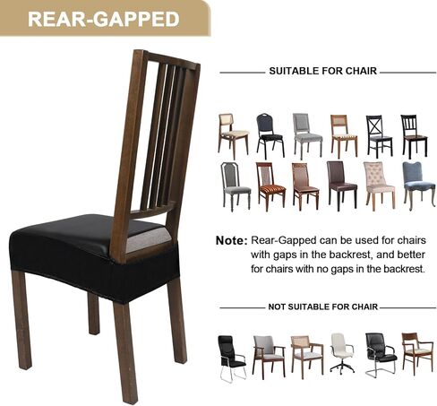 مجموعة أغطية مقاعد الطعام من NIBESSER مكونة من 4 قطع، أغطية كراسي ناعمة قابلة للإزالة وقابلة للغسل لغرفة الطعام، أغطية وسائد المقعد الواقية لكراسي المطبخ بدون ذراع (بدون خلفية، بني) in Kuwait