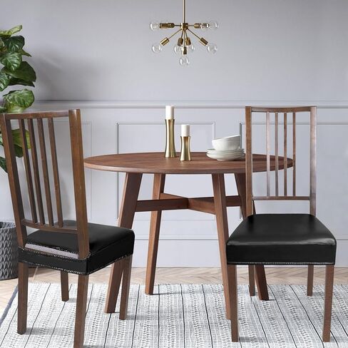 مجموعة أغطية مقاعد الطعام من NIBESSER مكونة من 4 قطع، أغطية كراسي ناعمة قابلة للإزالة وقابلة للغسل لغرفة الطعام، أغطية وسائد المقعد الواقية لكراسي المطبخ بدون ذراع (بدون خلفية، بني) in Kuwait