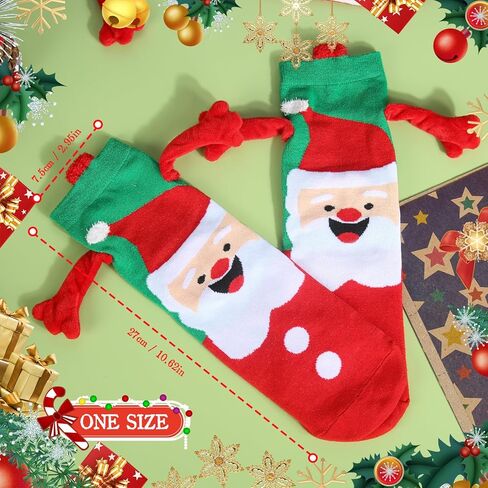 Hand in Hand Socks Christmas Socks, 3 Pairs Magnetic Socks Hand Hold Friend Socks Funny 3D Doll Couple Socks, Magnet Holding Hands Socks Hand Holding Socks in Kuwait