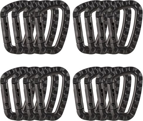16 حزمة Carabiners التكتيكية المفاتيح D خواتم الربيع المفاجئة والعتاد كليب فائدة السنانير ظهره مشبك معلق السفر للتخييم in Kuwait