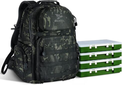 حقيبة ظهر كبيرة للتخزين من Rodeel، حقيبة ظهر لصيد الأسماك والمشي لمسافات طويلة، حقائب صيد مقاومة للمياه المالحة in Kuwait