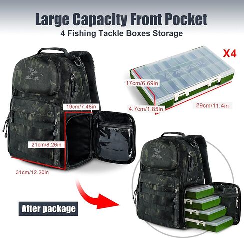 حقيبة ظهر كبيرة للتخزين من Rodeel، حقيبة ظهر لصيد الأسماك والمشي لمسافات طويلة، حقائب صيد مقاومة للمياه المالحة in Kuwait