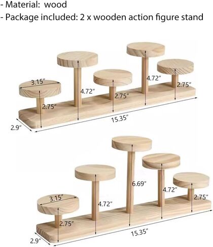 ايه بي كرو حامل مجسمات شخصيات الأكشن متعدد الطبقات، حامل خشبي، حامل عرض المجسم، رف عرض مجسمات، منظم لشخصيات الأكشن لزملائه هواة الجمع in Kuwait