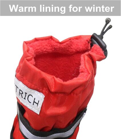 Dog Shoes, URBEST Waterproof Dog Boots, Christmas Warm Lining Nonslip Rubber Sole for Snow Winter (L, Red) in Kuwait