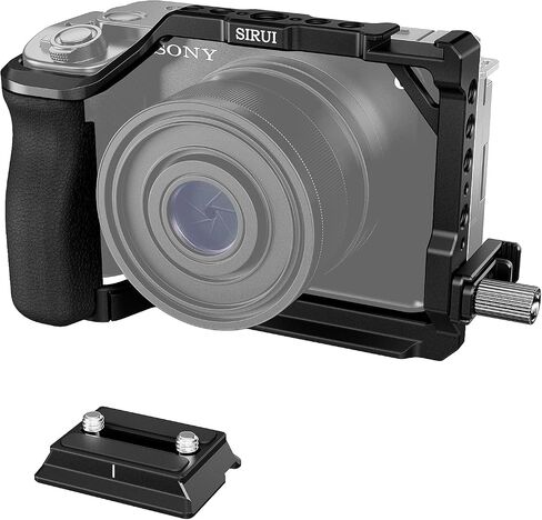 SIRUI ZV-E1 Camera Cage with Silicone Grip, Full Cage for Sony ZV-E1 with HDMI Cable Clamp, Built-in Quick Release Plate for Arca-Type, Cold Shoe, and Multiple Threaded Holes, AM-ZV-E1 in Kuwait