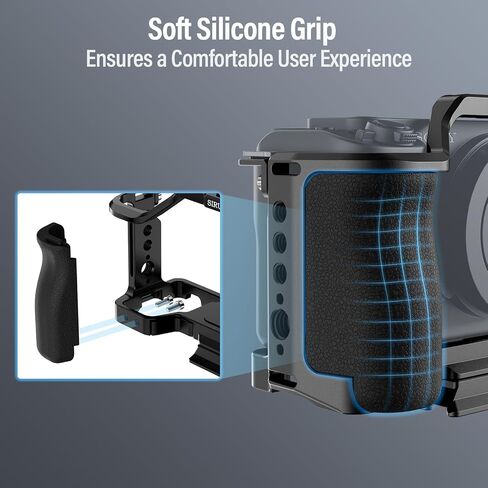 SIRUI ZV-E1 Camera Cage with Silicone Grip, Full Cage for Sony ZV-E1 with HDMI Cable Clamp, Built-in Quick Release Plate for Arca-Type, Cold Shoe, and Multiple Threaded Holes, AM-ZV-E1 in Kuwait