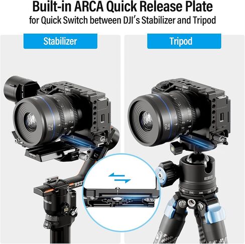 SIRUI ZV-E1 Camera Cage with Silicone Grip, Full Cage for Sony ZV-E1 with HDMI Cable Clamp, Built-in Quick Release Plate for Arca-Type, Cold Shoe, and Multiple Threaded Holes, AM-ZV-E1 in Kuwait
