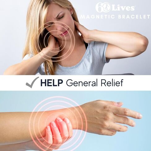 60LIVES سوار العلاج المغناطيسي للنساء. يساعد في علاج الإجهاد الصحي والتهاب المفاصل والألم. طاقة قوية مدعومة بالعناصر الطبيعية. in Kuwait