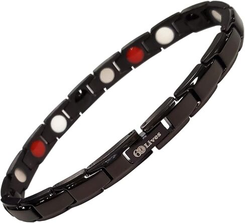 60LIVES سوار العلاج المغناطيسي للنساء. يساعد في علاج الإجهاد الصحي والتهاب المفاصل والألم. طاقة قوية مدعومة بالعناصر الطبيعية. in Kuwait