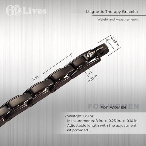 60LIVES سوار العلاج المغناطيسي للنساء. يساعد في علاج الإجهاد الصحي والتهاب المفاصل والألم. طاقة قوية مدعومة بالعناصر الطبيعية. in Kuwait