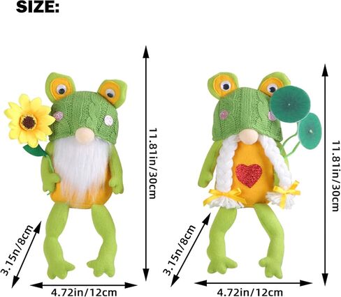 2PCS الضفدع التماثيل القطيفة الزينة، مزرعة التماثيل الزينة للمنزل، الدول الاسكندنافية جنوم صينية الطبقات ديكور عباد الشمس لديكور المطبخ، هدايا جنوم للنساء، السويدية نيس تومتي المنزل Oranment in Kuwait