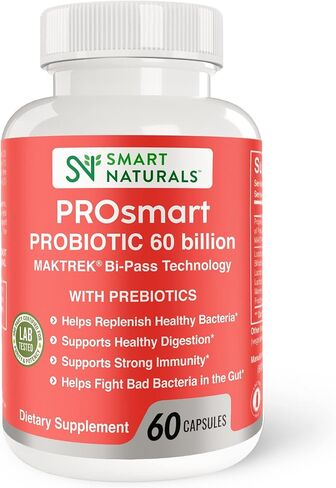 Pro Smart Probiotics 60 Billion Maktrek® Bi-Pass Technology Daily Probiotic Supplement for Healthy Digestion, Strong Immunity, 60 Capsules in Saudi Arabia