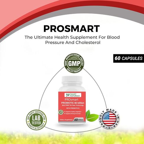 Pro Smart Probiotics 60 Billion Maktrek® Bi-Pass Technology Daily Probiotic Supplement for Healthy Digestion, Strong Immunity, 60 Capsules in Saudi Arabia