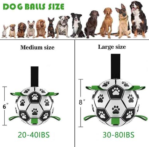 Dog Toys Soccer Ball with Straps, Interactive Dog Toys for Tug of War, Puppy Birthday Gifts, Dog Tug Toy, Dog Water Toy, Durable Dog Balls for Dog. (8 Inch) in Saudi Arabia
