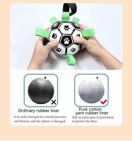 Dog Toys Soccer Ball with Straps, Interactive Dog Toys for Tug of War, Puppy Birthday Gifts, Dog Tug Toy, Dog Water Toy, Durable Dog Balls for Dog. (8 Inch) in Saudi Arabia