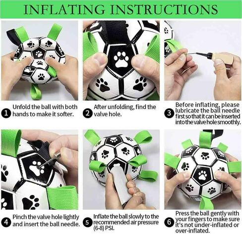 Dog Toys Soccer Ball with Straps, Interactive Dog Toys for Tug of War, Puppy Birthday Gifts, Dog Tug Toy, Dog Water Toy, Durable Dog Balls for Dog. (8 Inch) in Saudi Arabia