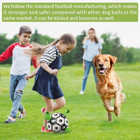 Dog Toys Soccer Ball with Straps, Interactive Dog Toys for Tug of War, Puppy Birthday Gifts, Dog Tug Toy, Dog Water Toy, Durable Dog Balls for Dog. (8 Inch) in Saudi Arabia