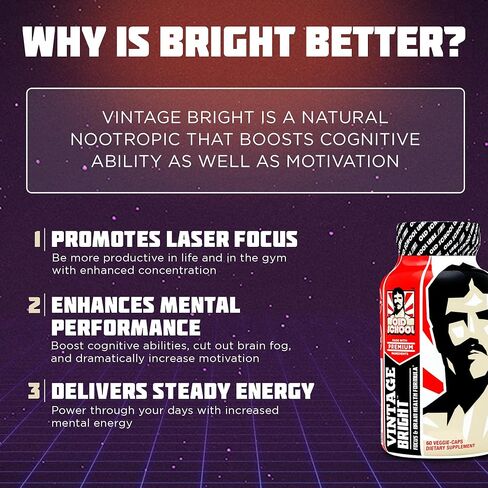 مكمل منشط طبيعي منشط للذهن - تركيبة لتعزيز التركيز والطاقة والذاكرة - الجينسنغ، إل-ثيانين و4 مكونات إضافية لصحة الدماغ وتركيزه - صديق للكيتو - 60 كبسولة نباتية in Kuwait