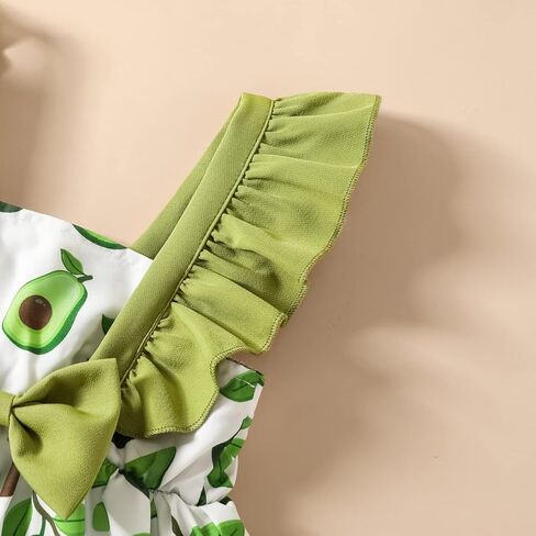 Amberetech Toddler Baby Girls Summer Dress Watermelon Printed Skirt Ruffle Sling Floral Princess Sundress in Kuwait