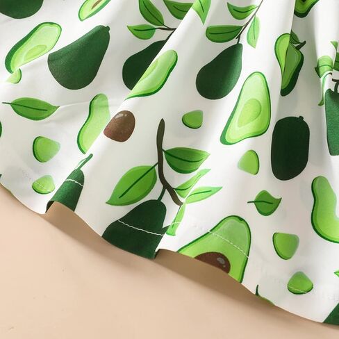 Amberetech Toddler Baby Girls Summer Dress Watermelon Printed Skirt Ruffle Sling Floral Princess Sundress in Kuwait