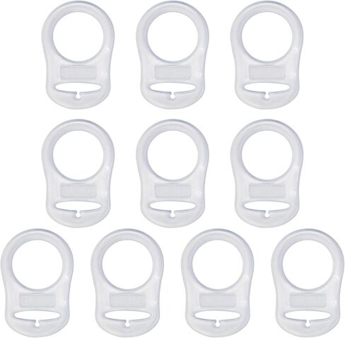 AUEAR, 10 Pack Silicone Pacifier Adapter Rings Baby Pacifier Holder Button Style 10 Colors in Kuwait