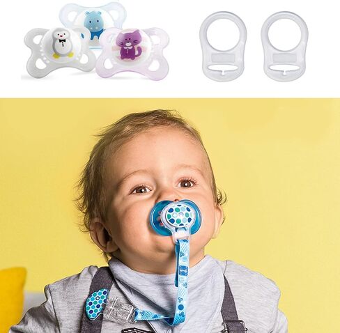 AUEAR, 10 Pack Silicone Pacifier Adapter Rings Baby Pacifier Holder Button Style 10 Colors in Kuwait