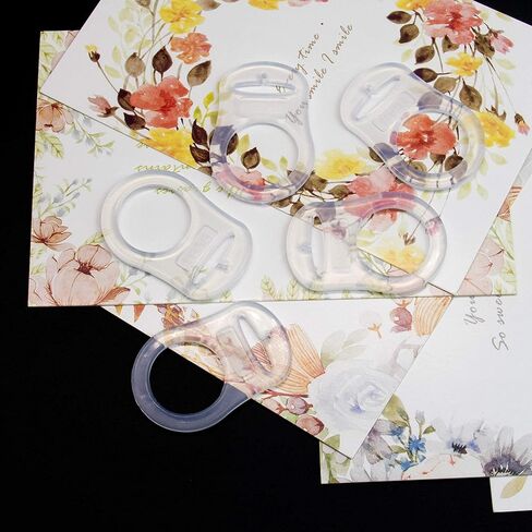 AUEAR, 10 Pack Silicone Pacifier Adapter Rings Baby Pacifier Holder Button Style 10 Colors in Kuwait