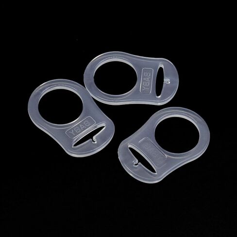 AUEAR, 10 Pack Silicone Pacifier Adapter Rings Baby Pacifier Holder Button Style 10 Colors in Kuwait