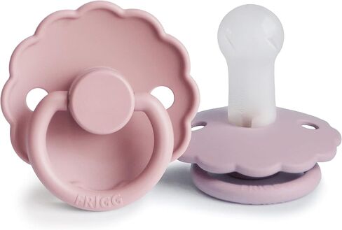 FRIGG Daisy SilkySoft Silicone Baby Pacifier | Made in Denmark | BPA-Free (Baby Pink/Soft Lilac, 6-18 Months) in Saudi Arabia