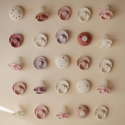 FRIGG Daisy SilkySoft Silicone Baby Pacifier | Made in Denmark | BPA-Free (Baby Pink/Soft Lilac, 6-18 Months) in Saudi Arabia